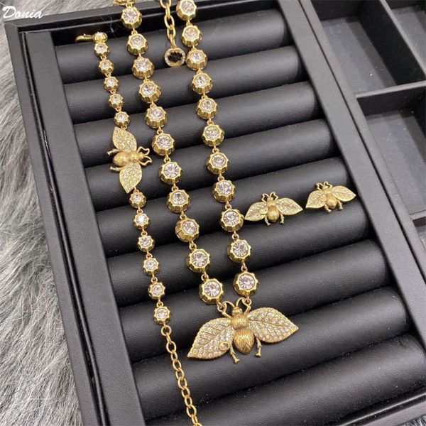 donia jewelry luxury necklace european and american fashion bee titanium micro-encrusted zircon bracelet earrings three-piece designer banqu, Black
donia jewelry luxury necklace european and american fashion bee titanium micro-encrusted zircon bracelet earrings three-piece designer banqu, Black