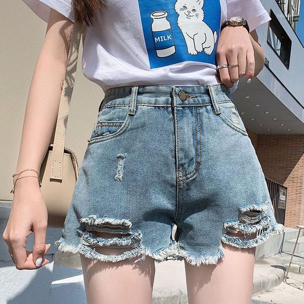 summer denim ripped shorts women's high-waisted shorts, thin and small, wild, long-legged trendy jeans, Blue
summer denim ripped shorts women's high-waisted shorts, thin and small, wild, long-legged trendy jeans, Blue
