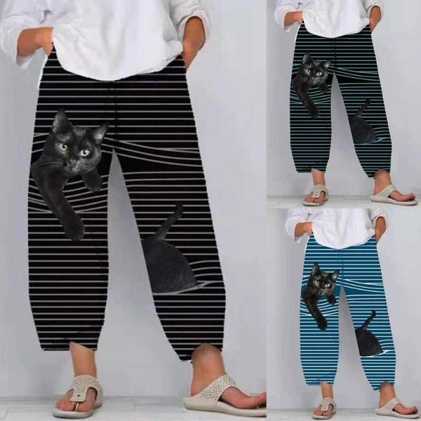 women's pants & capris cool mid waist women baggy casual stripe trousers for holiday clothing, Black;white
women's pants & capris cool mid waist women baggy casual stripe trousers for holiday clothing, Black;white