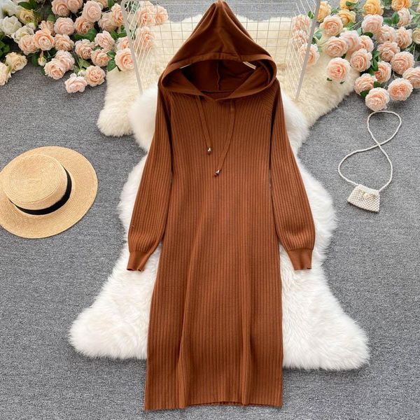 casual dresses singreiny women hooded knitted dress korean fashion long sleeve autumn winter warm knitting streetwear short, Black;gray
casual dresses singreiny women hooded knitted dress korean fashion long sleeve autumn winter warm knitting streetwear short, Black;gray
