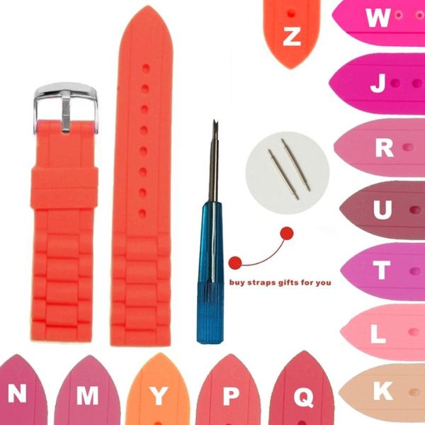 watch bands 2pcs 18mm silicone rubber band straps neon pink, red, burg, magenta, light peach ,orange ,more color, Black;brown
watch bands 2pcs 18mm silicone rubber band straps neon pink, red, burg, magenta, light peach ,orange ,more color, Black;brown