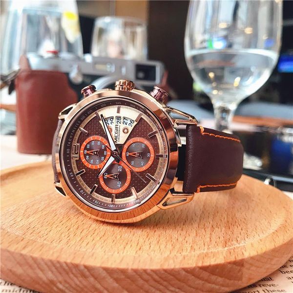 wristwatches megir male watch men's watches luminous needle man leather strap 2021 modern quartz wristwatch chronograph orologio, Slivery;brown
wristwatches megir male watch men's watches luminous needle man leather strap 2021 modern quartz wristwatch chronograph orologio, Slivery;brown