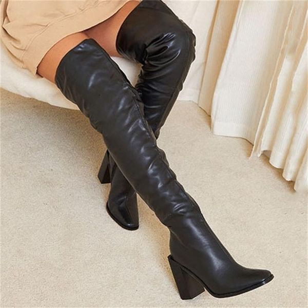 boots fashion knee high square head thick heel large knight color, Black
boots fashion knee high square head thick heel large knight color, Black