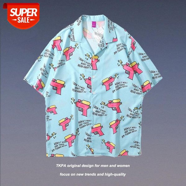 tkpa retro fun print short sleeve shirt men and women street loose hip hop casual half jacket #6z10, White;black
tkpa retro fun print short sleeve shirt men and women street loose hip hop casual half jacket #6z10, White;black