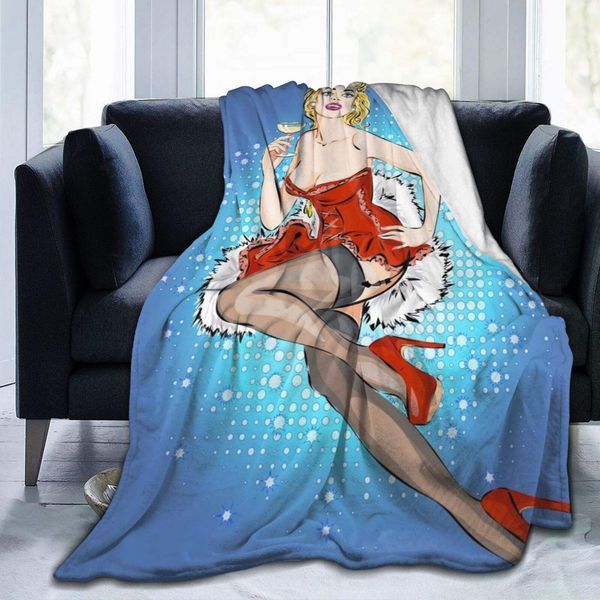 Blanket Flannel Fleece Blanket Pin-Up Christmas Girl with Glass of Champagne Lightweight Super Soft Cozy Bed Blanket Sofa
Blanket Flannel Fleece Blanket Pin-Up Christmas Girl with Glass of Champagne Lightweight Super Soft Cozy Bed Blanket Sofa