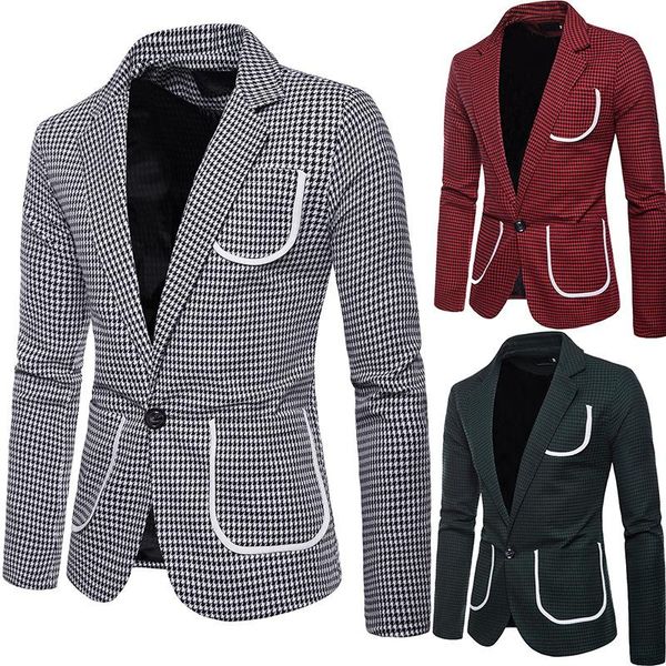 men's autumn/winter paragraph plover case body color matching and design of a grain buckle xz27 lapels, suit suits & blazers, White;black
men's autumn/winter paragraph plover case body color matching and design of a grain buckle xz27 lapels, suit suits & blazers, White;black