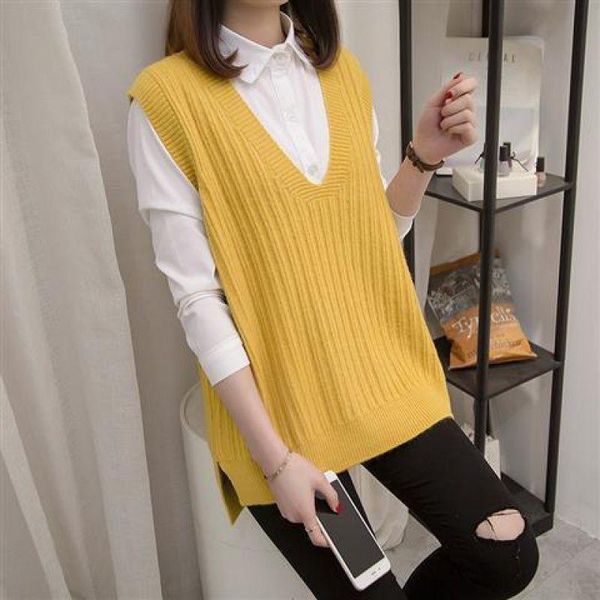 women's vests woman solid twist pullover sweater 2021 autumn winter loose v-neck waistcoat ladies knitted sleeveless h1207, Black;white
women's vests woman solid twist pullover sweater 2021 autumn winter loose v-neck waistcoat ladies knitted sleeveless h1207, Black;white