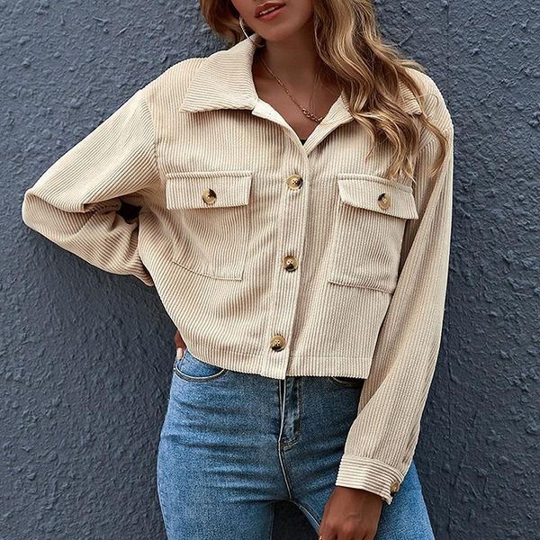 women's jackets heflashor 2021 women corduroy long sleeves solid color jacket fall winter elegant autumn loose casual short, Black;brown
women's jackets heflashor 2021 women corduroy long sleeves solid color jacket fall winter elegant autumn loose casual short, Black;brown
