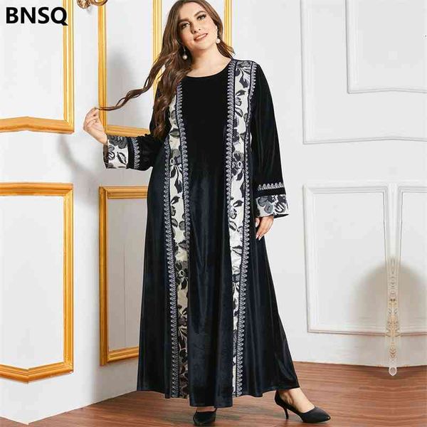 2018 fashion dress arabian printed color blocking stitched embroidered golden velvet long sleeve, Black;gray
2018 fashion dress arabian printed color blocking stitched embroidered golden velvet long sleeve, Black;gray