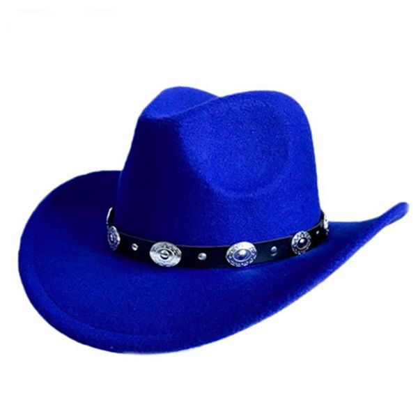 wide brim hats western cowboy hat men's british style metal belt fedora autumn winter wool felt retro outdoor travel riding, Blue;gray
wide brim hats western cowboy hat men's british style metal belt fedora autumn winter wool felt retro outdoor travel riding, Blue;gray