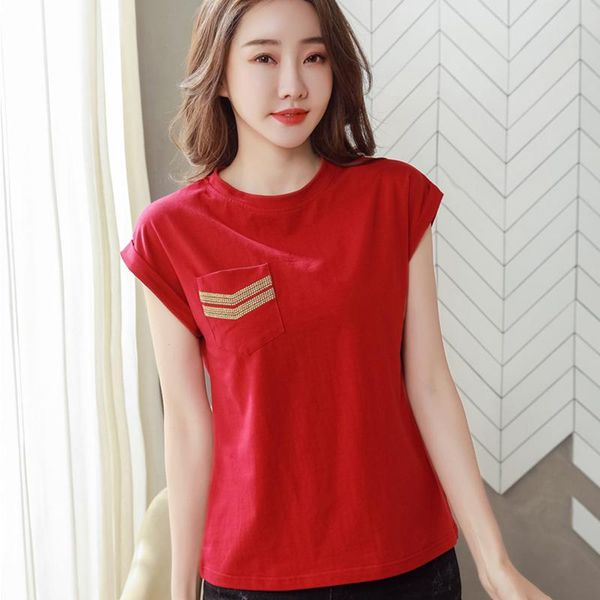 women's t-shirt ljsxls 2021the drilling pockets short sleeve woman batwing simplicity all-match summer red t shirt femme, White
women's t-shirt ljsxls 2021the drilling pockets short sleeve woman batwing simplicity all-match summer red t shirt femme, White