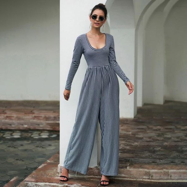 women's jumpsuits & rompers autumn deep square collar jumpsuit women long sleeve casual striped overalls office pants, Black;white
women's jumpsuits & rompers autumn deep square collar jumpsuit women long sleeve casual striped overalls office pants, Black;white