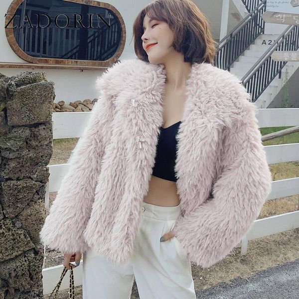 women's fur & faux zadorin korean fashion 2021 winter lapel pink teddy jacket coat women short thick warm white fleece ladies coats, Black
women's fur & faux zadorin korean fashion 2021 winter lapel pink teddy jacket coat women short thick warm white fleece ladies coats, Black