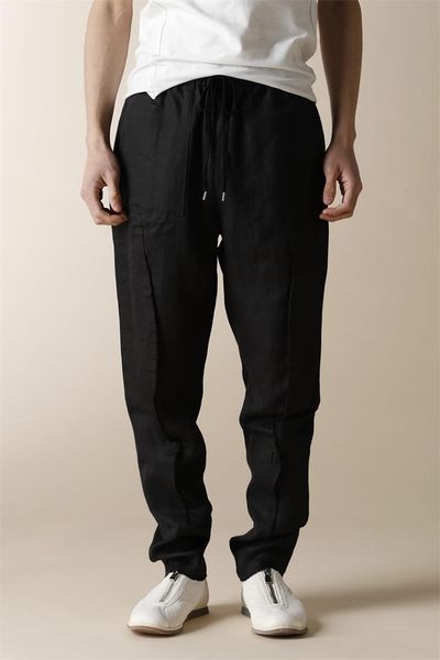 men's pants casual spring and autumn elastic waist lace up personalized fashion youth trendy men, Black
men's pants casual spring and autumn elastic waist lace up personalized fashion youth trendy men, Black