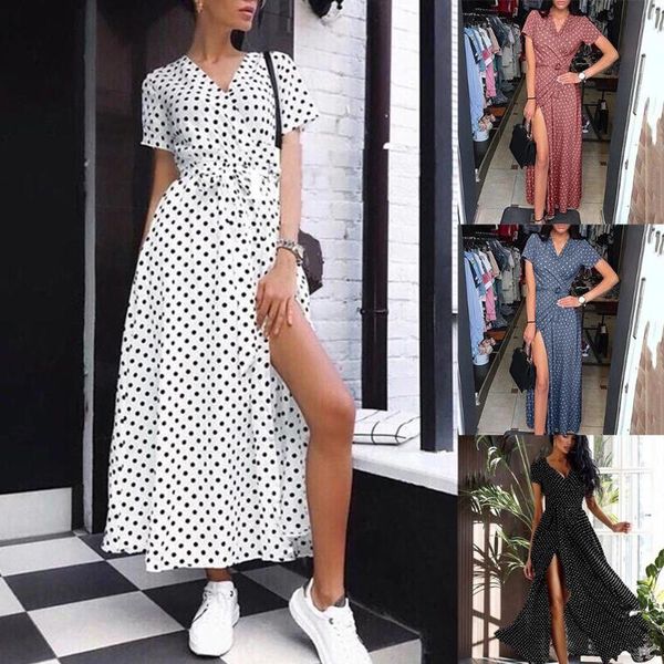 casual dresses dress women vintage summer dot printed sleeveless beach maxi sundress party evening vestidos, Black;gray
casual dresses dress women vintage summer dot printed sleeveless beach maxi sundress party evening vestidos, Black;gray