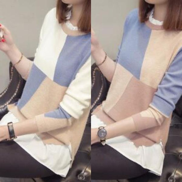 women's sweaters knitted autumn jumper winter womens shirt sweater o-neck fake two pieces pullover size, White;black
women's sweaters knitted autumn jumper winter womens shirt sweater o-neck fake two pieces pullover size, White;black