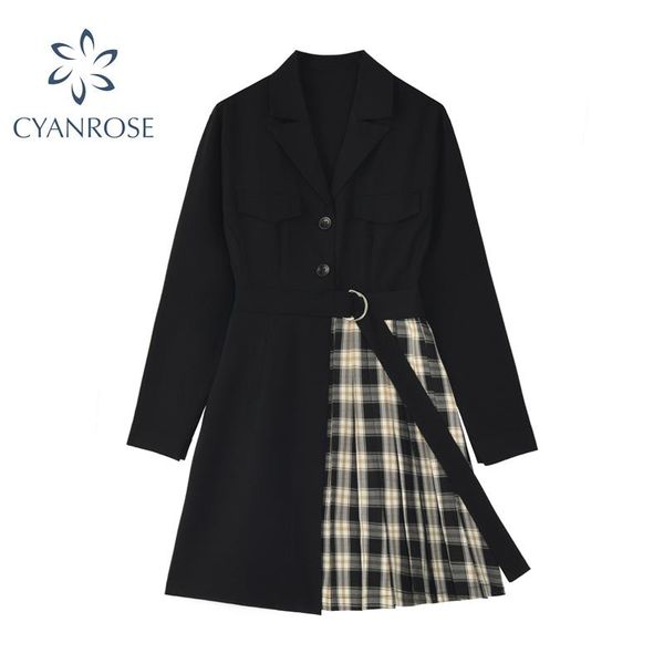 casual dresses blazer dress women patchwork irregular korean autumn elegant fashion designer long sleeve sashes female mini, Black;gray
casual dresses blazer dress women patchwork irregular korean autumn elegant fashion designer long sleeve sashes female mini, Black;gray
