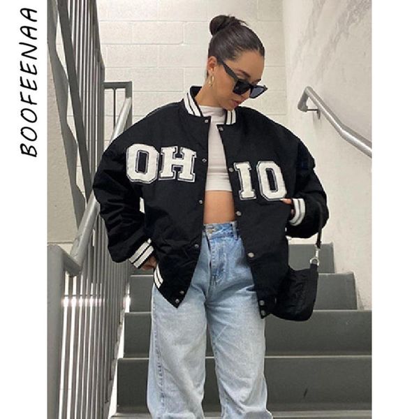 women's jackets boofeenaa oversized baseball jacket winter clothes women streetwear fashion letter embroidery bomber coats c71-hf51, Black;brown
women's jackets boofeenaa oversized baseball jacket winter clothes women streetwear fashion letter embroidery bomber coats c71-hf51, Black;brown