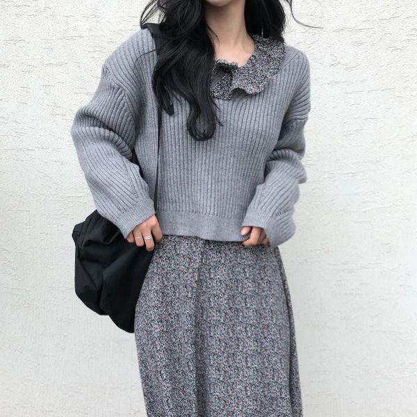 sweaters korean lazy style versatile sweater pullover autumn winter long sleeve women v-neck knitted fashion top, White;black
sweaters korean lazy style versatile sweater pullover autumn winter long sleeve women v-neck knitted fashion top, White;black