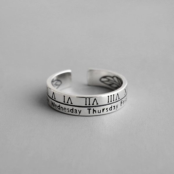 cluster rings genuine pure 100% 925 sterling silver finger for girls ladies retro roman numeral week open ring jewelry, Golden;silver
cluster rings genuine pure 100% 925 sterling silver finger for girls ladies retro roman numeral week open ring jewelry, Golden;silver