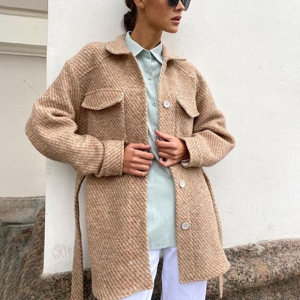 women's wool & blends xmax fashion casual loose turn down collar coats women elegant pockets tie belt jackets single breasted ladies, Black
women's wool & blends xmax fashion casual loose turn down collar coats women elegant pockets tie belt jackets single breasted ladies, Black