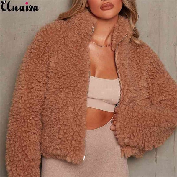 unaiza women's lamb wool coat fashion plush cardigan short jacket long sleeves loose solid color warm 210522, Black;brown
unaiza women's lamb wool coat fashion plush cardigan short jacket long sleeves loose solid color warm 210522, Black;brown