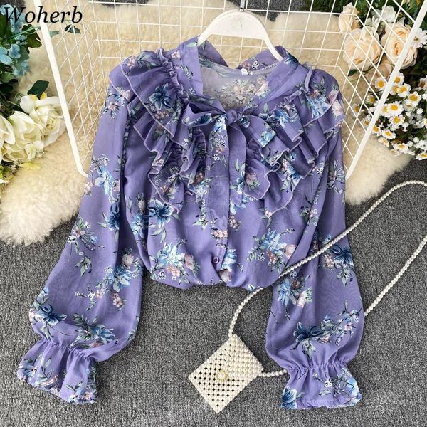 women's blouses & shirts woherb women ruffle floral print transparent chiffon blouse purple shirt elegant long sleeve feminina blusas k, White
women's blouses & shirts woherb women ruffle floral print transparent chiffon blouse purple shirt elegant long sleeve feminina blusas k, White