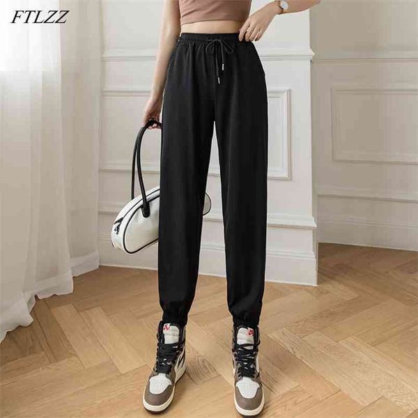 spring summer women sweatpants high waist drawstring casual pants female loose leggings harem 210430, Black;white
spring summer women sweatpants high waist drawstring casual pants female loose leggings harem 210430, Black;white