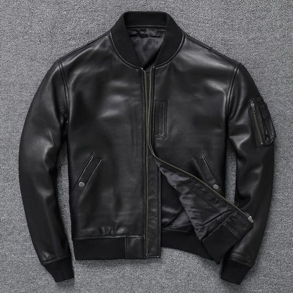 men's leather & faux jacket men genuine sheepskin single soft coat vertical collar locomotive 2021, Black
men's leather & faux jacket men genuine sheepskin single soft coat vertical collar locomotive 2021, Black