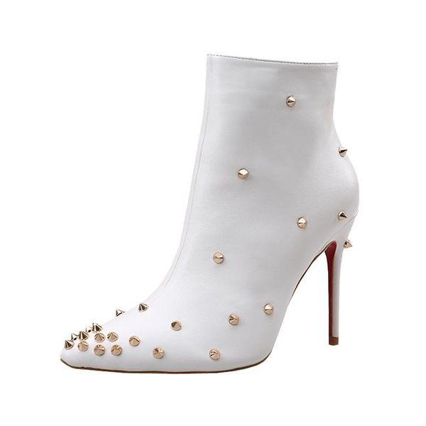 boots european american spring and autumn riveting nail women's, white french super high heels thin heeled pointed 1z1g, Black
boots european american spring and autumn riveting nail women's, white french super high heels thin heeled pointed 1z1g, Black
