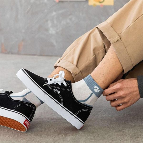 men's socks korean men student short striped sports sock blue, Black