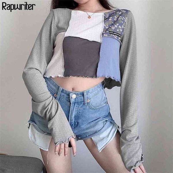 streetwear patchwork knitted women's t-shirt harajuku o-neck long sleeve ruffles pullover crop tee shirts fashion clothes 210510, White
streetwear patchwork knitted women's t-shirt harajuku o-neck long sleeve ruffles pullover crop tee shirts fashion clothes 210510, White