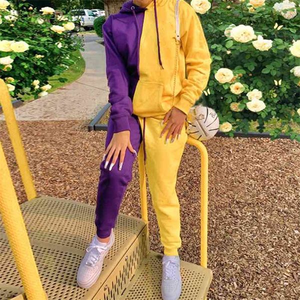 fashion casual streetwear two colors stitching suit outfits long sleeve drawstring hoodies + pants tracksuit women matching sets 210517, White
fashion casual streetwear two colors stitching suit outfits long sleeve drawstring hoodies + pants tracksuit women matching sets 210517, White