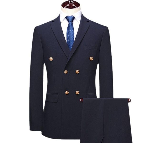 men's suits & blazers men suit double breasted autumn winter business party wedding groom fashion formal casual navy blue slim fit 2 pi, White;black
men's suits & blazers men suit double breasted autumn winter business party wedding groom fashion formal casual navy blue slim fit 2 pi, White;black
