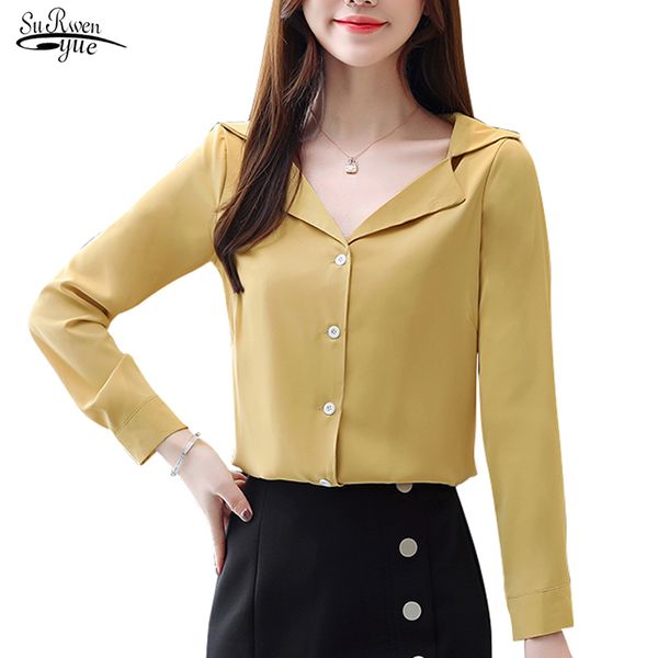 19 long sleeve solid chiffon blouse women ol vintage cardigan shirt women blouse v neck clothes chemisier femme 7126 50 210518, White
19 long sleeve solid chiffon blouse women ol vintage cardigan shirt women blouse v neck clothes chemisier femme 7126 50 210518, White