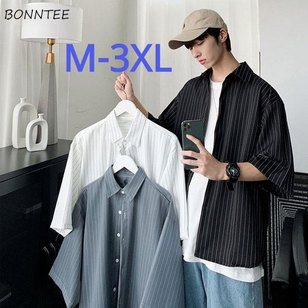 men shirts summer short sleeve breathable baggy mens striped ulzzang plus size 3xl design cozy simple outwear trendy shirt men's casua, White;black
men shirts summer short sleeve breathable baggy mens striped ulzzang plus size 3xl design cozy simple outwear trendy shirt men's casua, White;black