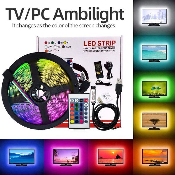 strips rgb light with usb5v colorful tv background decoration strip 24 / 44 key remote control set
strips rgb light with usb5v colorful tv background decoration strip 24 / 44 key remote control set