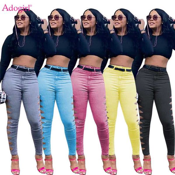 women's jeans adogirl women solid hollow out holes casual pencil pants button stretchy females fashion ankle length trousers, Blue
women's jeans adogirl women solid hollow out holes casual pencil pants button stretchy females fashion ankle length trousers, Blue
