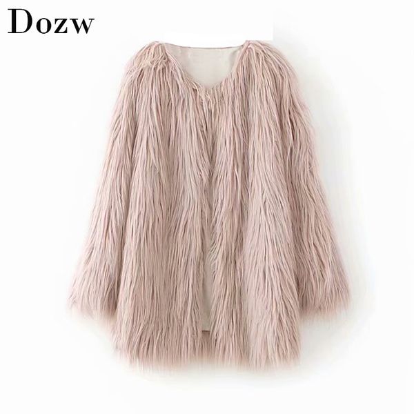 solid color furry faux fur coat winter women warm thicken coat casual fluffy long sleeve ladies stylish outwear jacket 210414, Black
solid color furry faux fur coat winter women warm thicken coat casual fluffy long sleeve ladies stylish outwear jacket 210414, Black