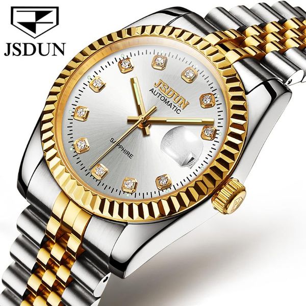 wristwatches jsdun watch for men imported movement automatic golden stainless steel sapphire waterproof mechanical, Slivery;brown
wristwatches jsdun watch for men imported movement automatic golden stainless steel sapphire waterproof mechanical, Slivery;brown