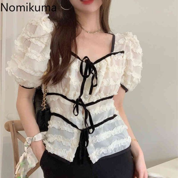 nomikuma contrast color puff sleeve shirt women square collar vintage blouse camisas lace up casual retro blusas mujer 210514, White
nomikuma contrast color puff sleeve shirt women square collar vintage blouse camisas lace up casual retro blusas mujer 210514, White
