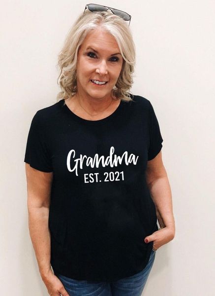 grandma est 2021 women casual t-shirt aesthetic short sleeve t shirts female tees ropa de mujer hipster grandmother clothing women's, White
grandma est 2021 women casual t-shirt aesthetic short sleeve t shirts female tees ropa de mujer hipster grandmother clothing women's, White