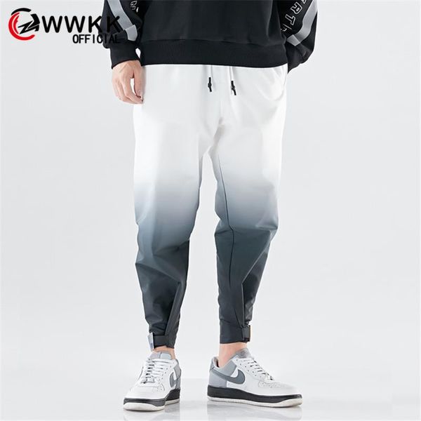 men's pants wwkk wide leg sport loose big pockets comfortable drawstring elastic waist male capris stretchy jogge gradient, Black
men's pants wwkk wide leg sport loose big pockets comfortable drawstring elastic waist male capris stretchy jogge gradient, Black