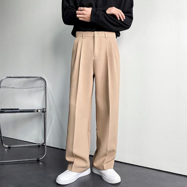 men's pants fashion men wide leg suit solid elastic waist loose design casual straight trousers khaki black white autumn bottoms
men's pants fashion men wide leg suit solid elastic waist loose design casual straight trousers khaki black white autumn bottoms