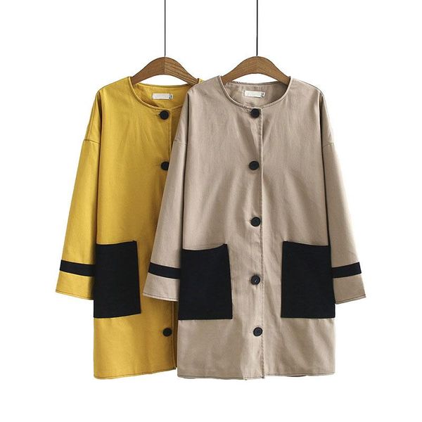 women's trench coats 2021 women coat casual loose with pocket plus size single-breasted patchwork femme overcoat classic, Tan;black
women's trench coats 2021 women coat casual loose with pocket plus size single-breasted patchwork femme overcoat classic, Tan;black