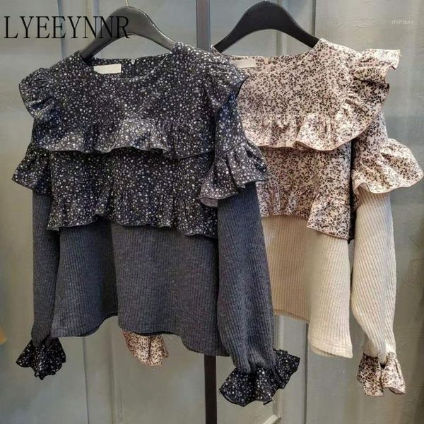 women's blouses & shirts lyeeynnr fashion all-match o neck korean style ruffles patchwork floral printed long sleeve blouse vintage, White
women's blouses & shirts lyeeynnr fashion all-match o neck korean style ruffles patchwork floral printed long sleeve blouse vintage, White