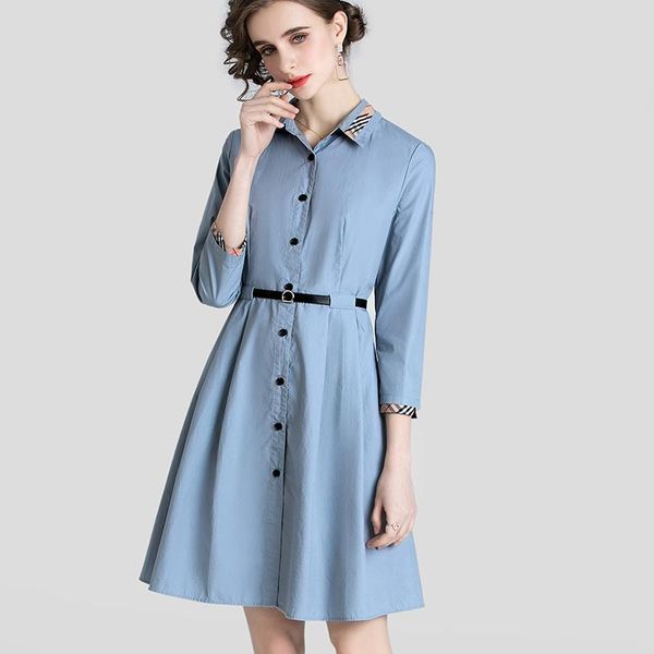 casual dresses 2021 dress blue collar mid-length waist slim fit fashion women's wear, Black;gray
casual dresses 2021 dress blue collar mid-length waist slim fit fashion women's wear, Black;gray