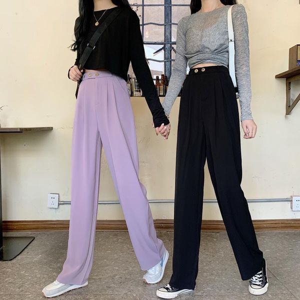 loose solid suit pants straight harajuku formal high waist wide leg women trousers office elastic work women's & capris, Black;white
loose solid suit pants straight harajuku formal high waist wide leg women trousers office elastic work women's & capris, Black;white
