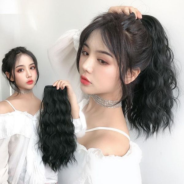 female wig bandage big wave net red short curly hair high grab corn ponytail braid, Black;brown
female wig bandage big wave net red short curly hair high grab corn ponytail braid, Black;brown