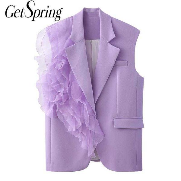 getspring women vest mesh pleated decoration elegant waistcoat loose casual blazer coat fashion woman spring 210601, Black;white
getspring women vest mesh pleated decoration elegant waistcoat loose casual blazer coat fashion woman spring 210601, Black;white